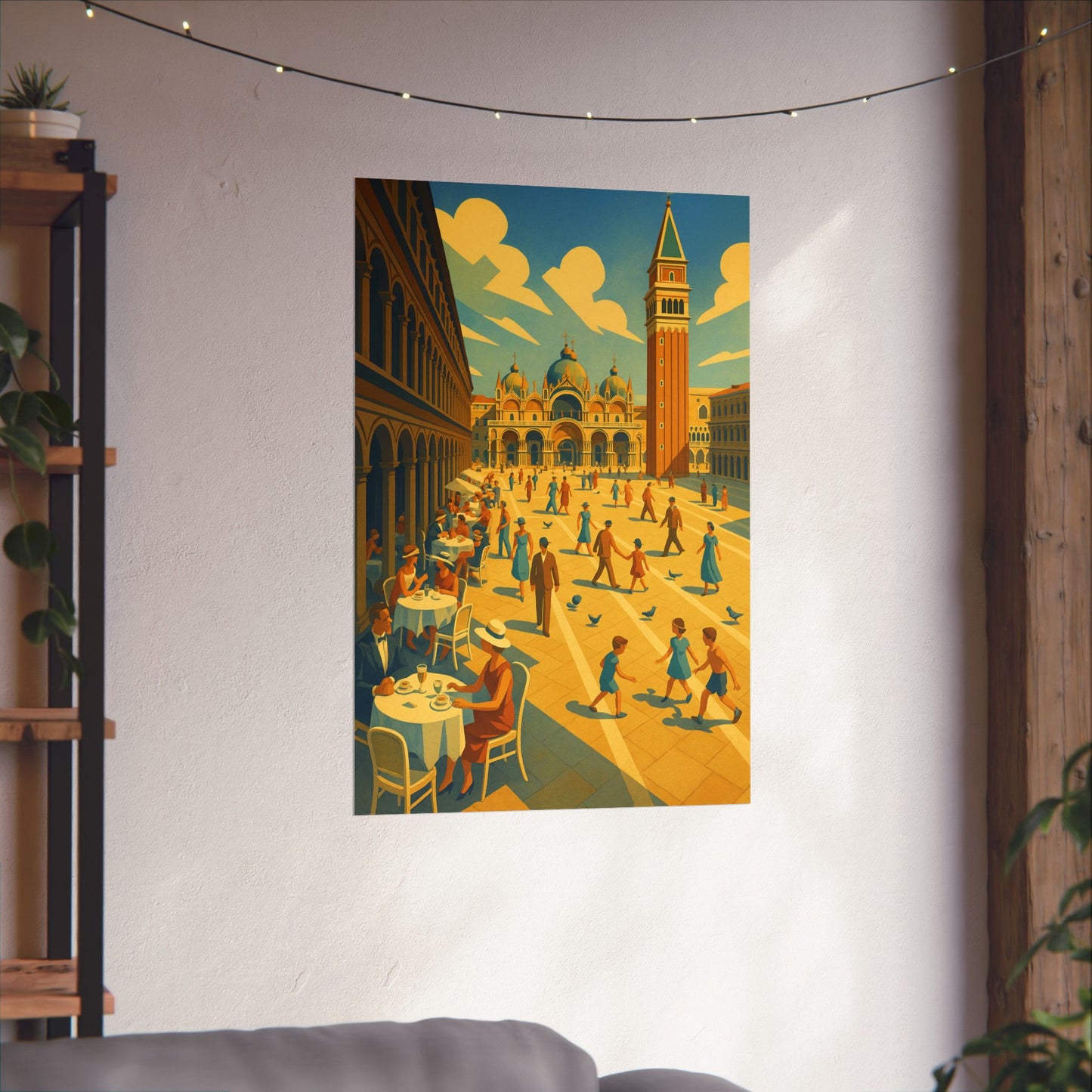 Golden Hour in Venice - Art Deco Animated Wall Poster