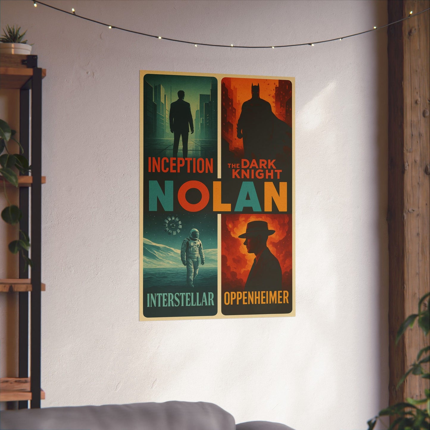 Nolan - Retro Christopher Nolan Movie Wall Poster