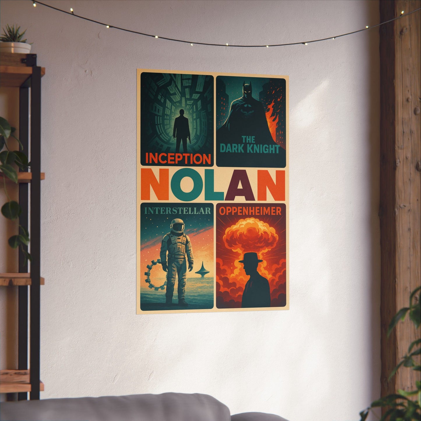 Nolan Retro - Animated Christopher Nolan Movie Wall Poster