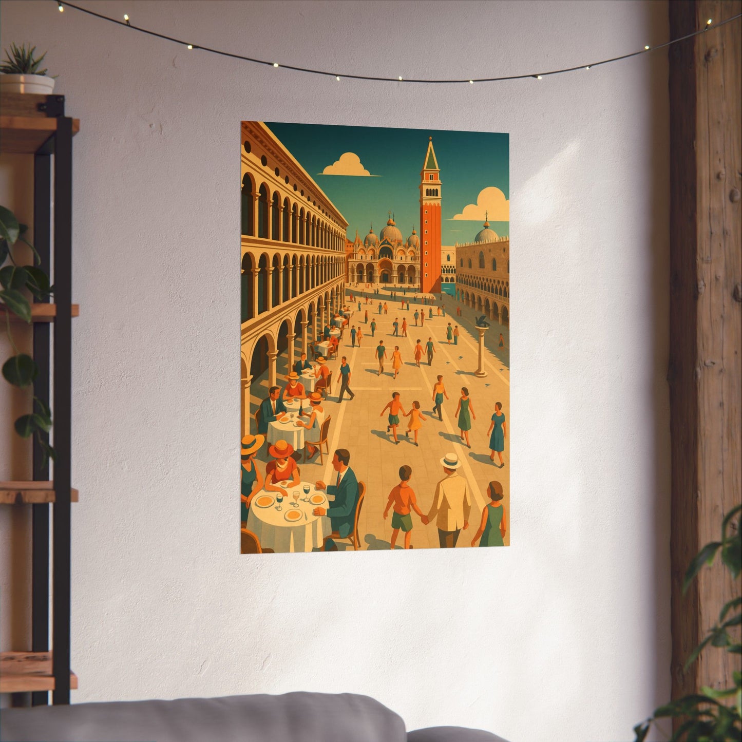 St Mark's Square - Retro Art Deco Animated Wall Poster