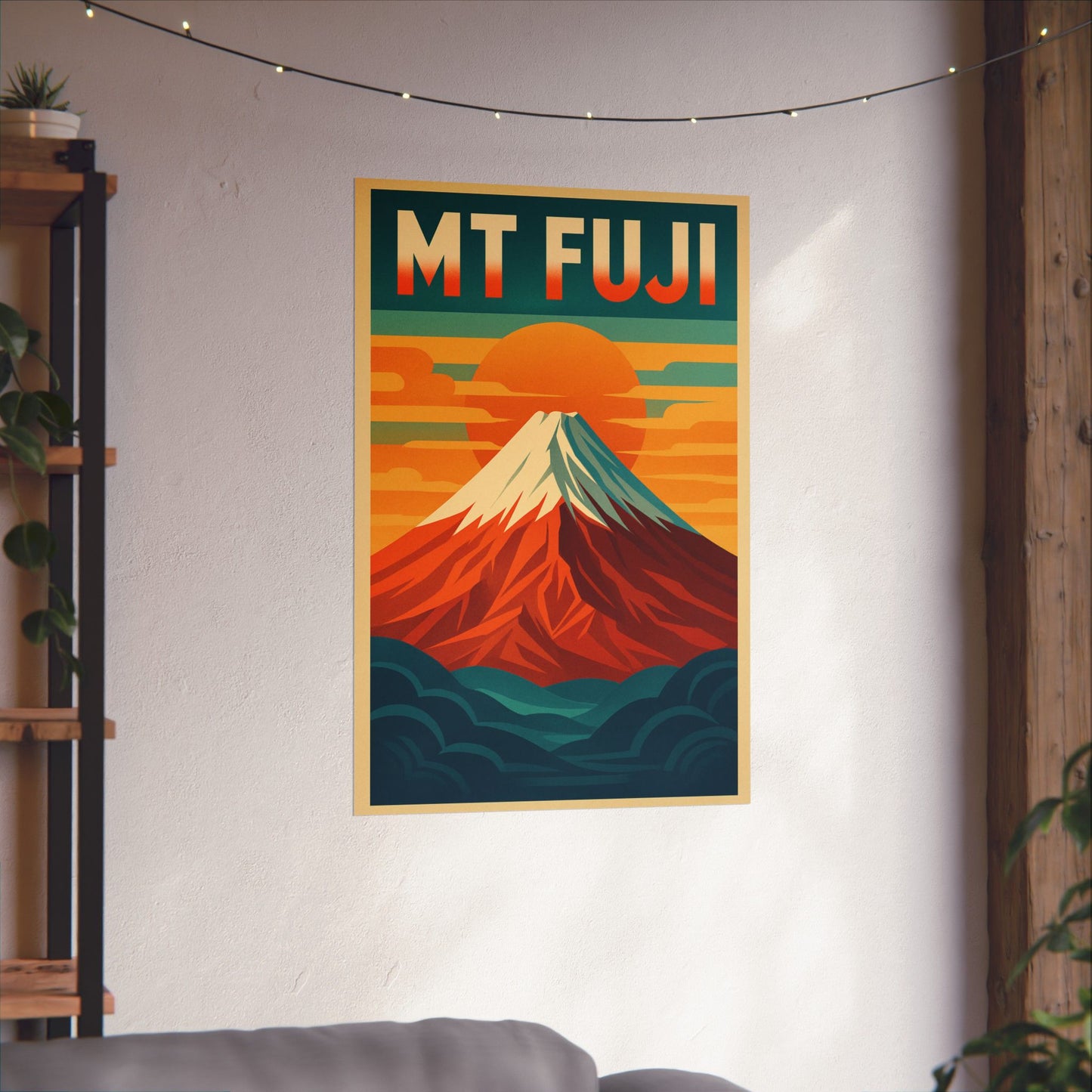 Mt. Fuji Retro Art Deco Wall Poster
