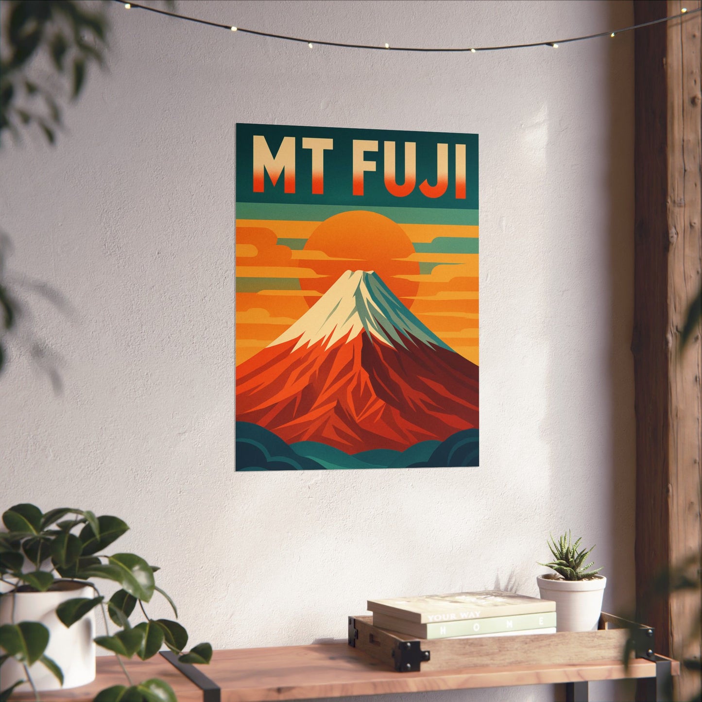 Mt. Fuji Retro Art Deco Wall Poster