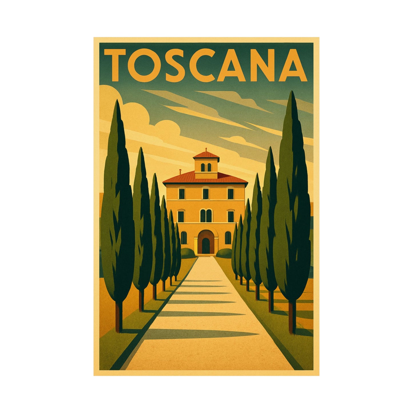 Toscana Summer Art Deco Tuscany Wall Poster