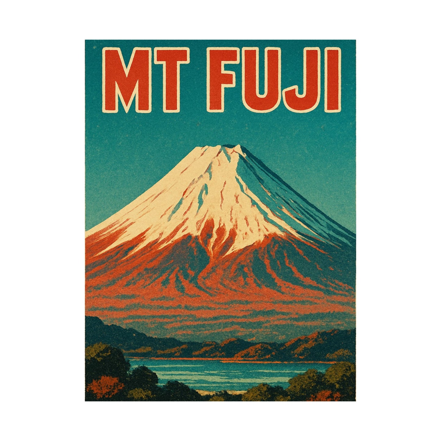 Mt Fuji Retro-animated Wall Poster