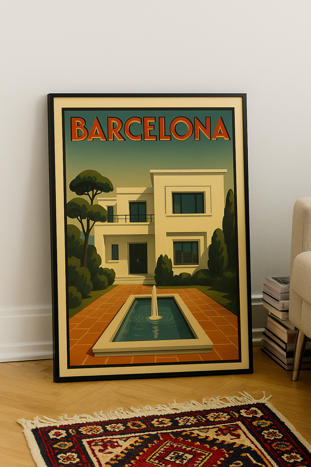 Art Deco Barcelona Villa Wall Poster