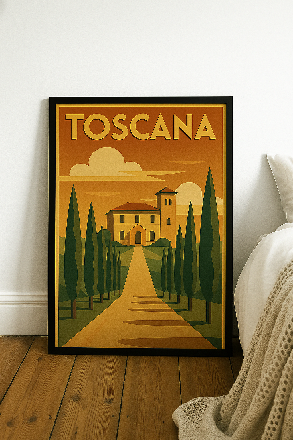 Toscana Travel Art Deco Tuscany Wall Poster
