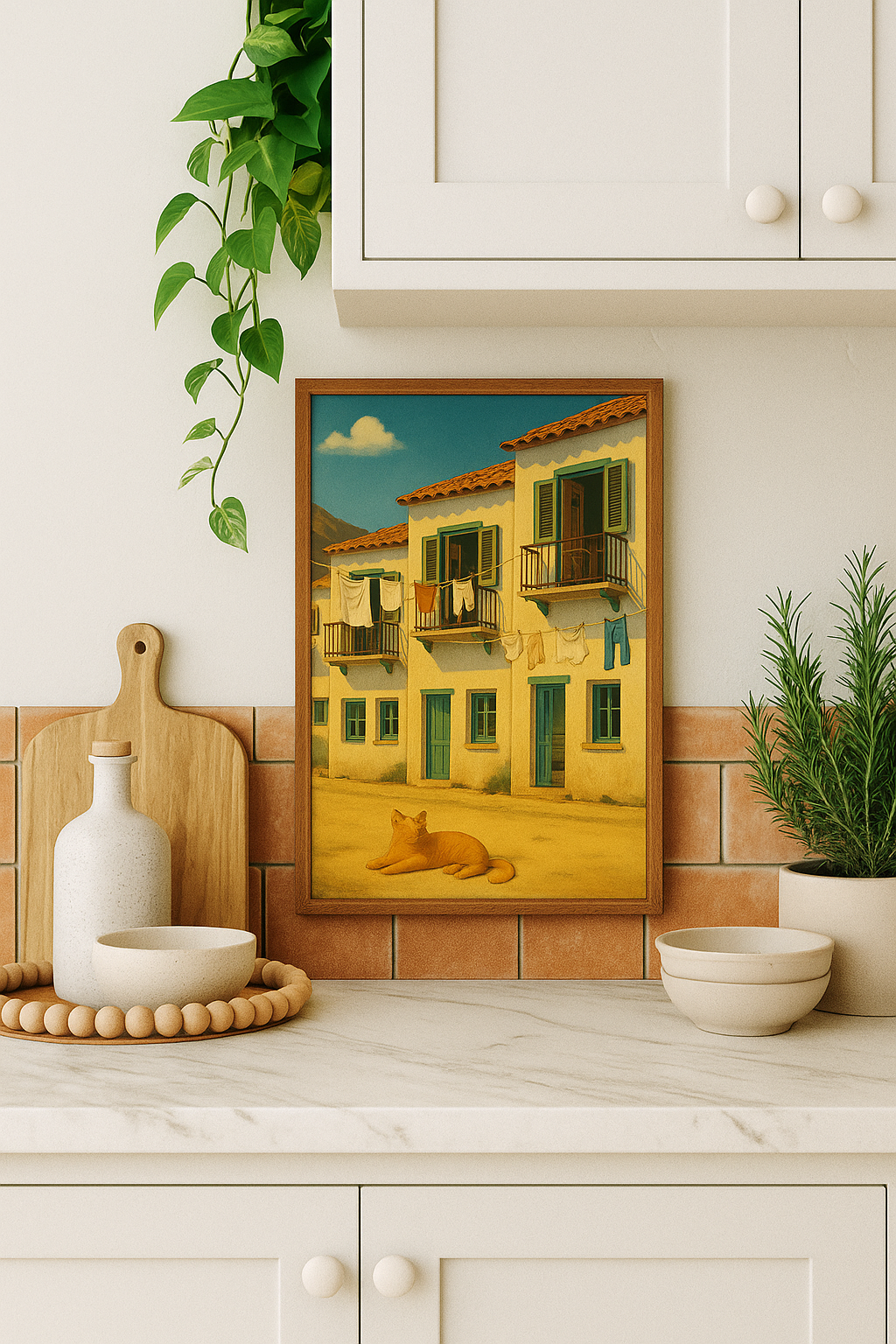 Lazy Afternoon - Animated Greek Village Wall Poster