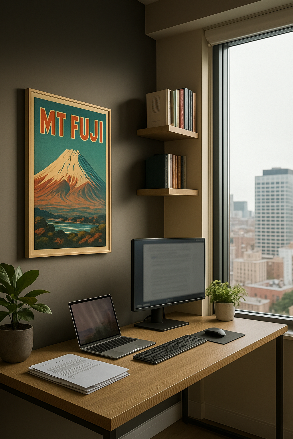 Mt Fuji Retro-animated Wall Poster
