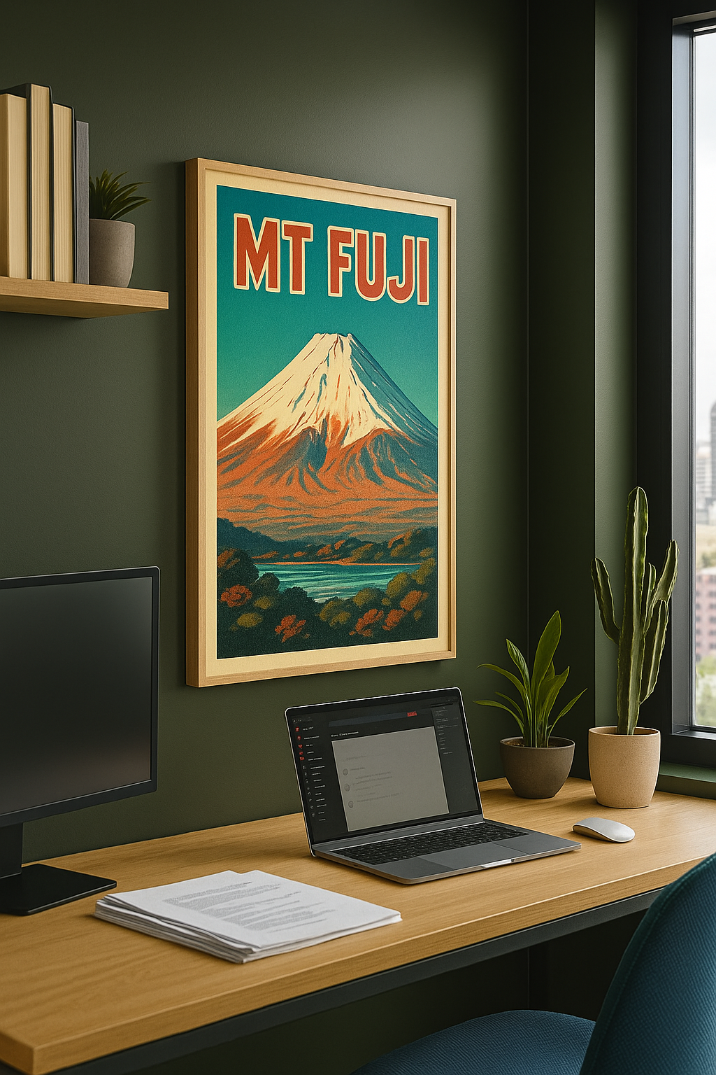 Mt Fuji Retro-animated Wall Poster