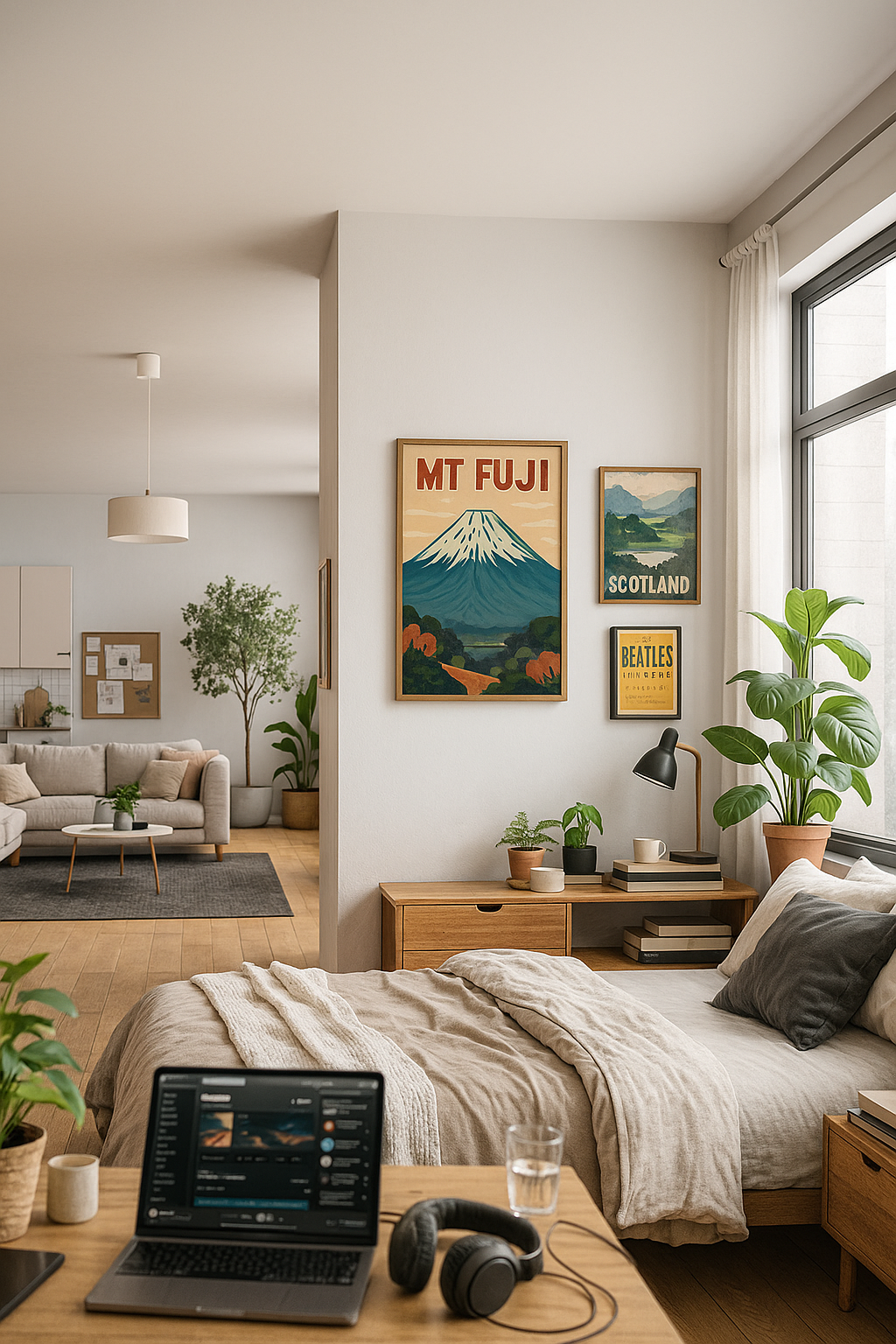Mount Fuji Retro Animated Wall Poster