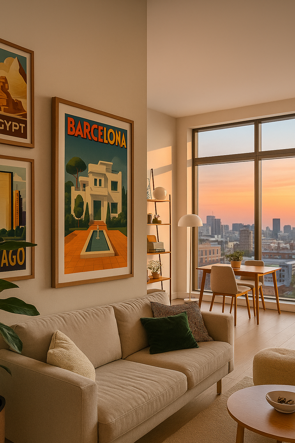 Barcelona Villa Art Deco Animated Wall Poster