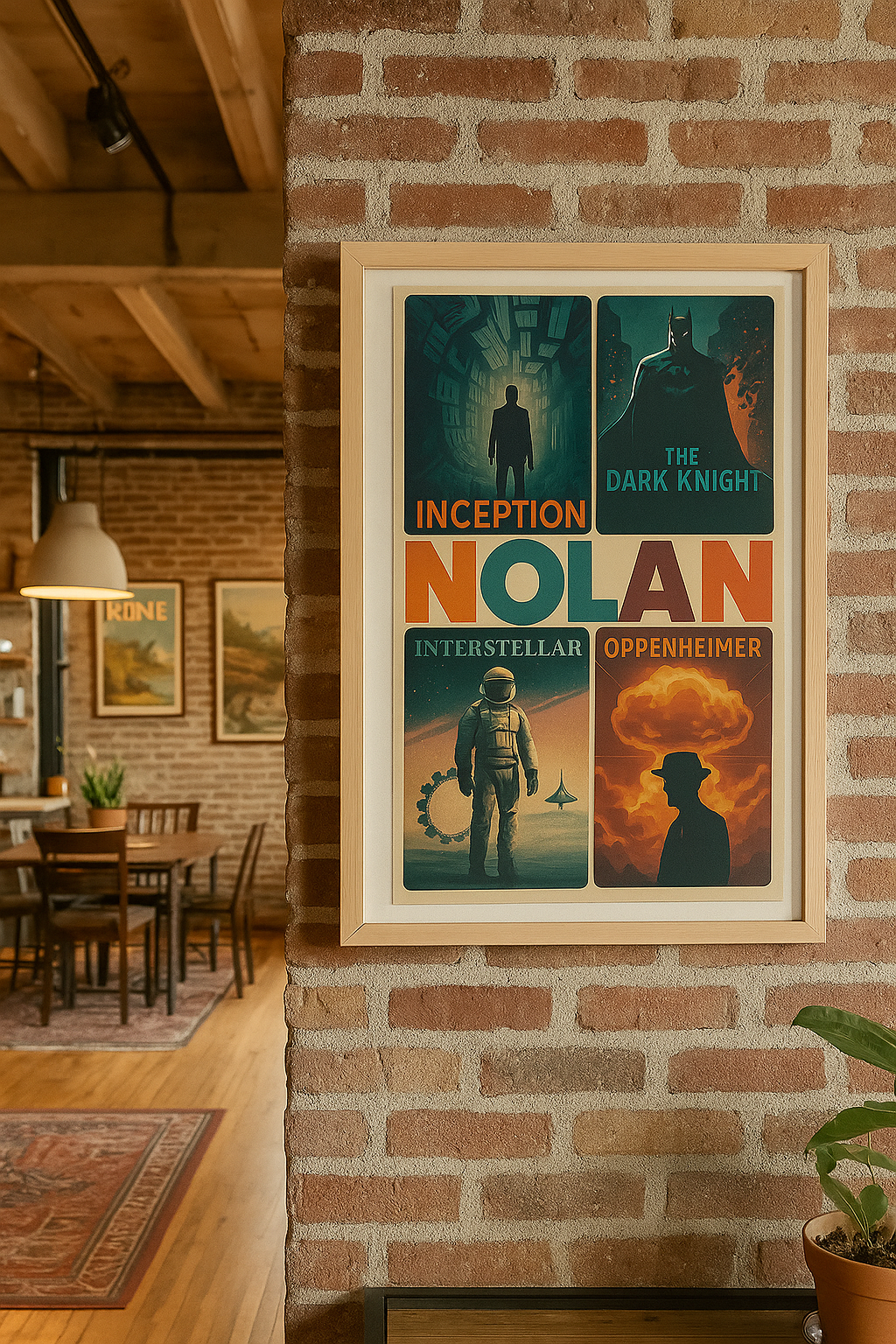 Nolan Retro - Animated Christopher Nolan Movie Wall Poster