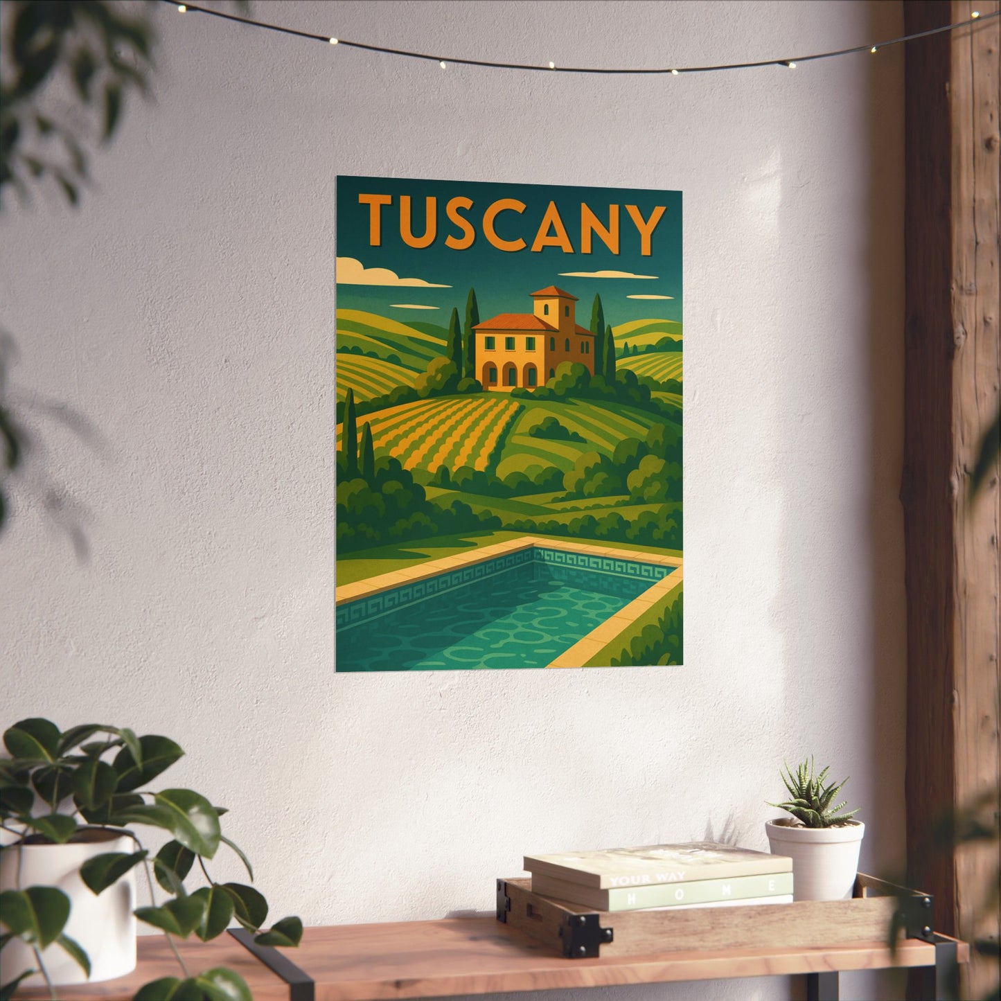 Tuscan Countryside Art Deco Tuscany Wall Poster
