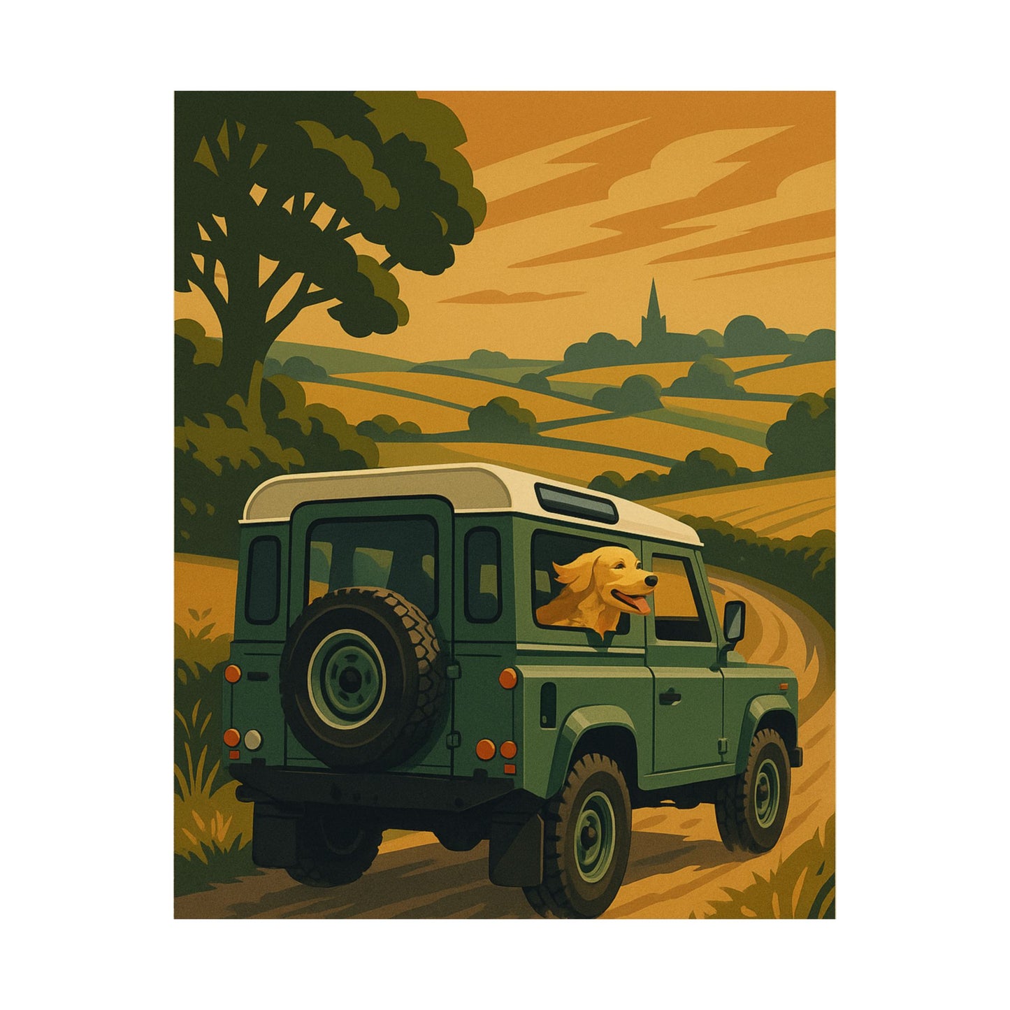 English Countryside Drive Wall Poster