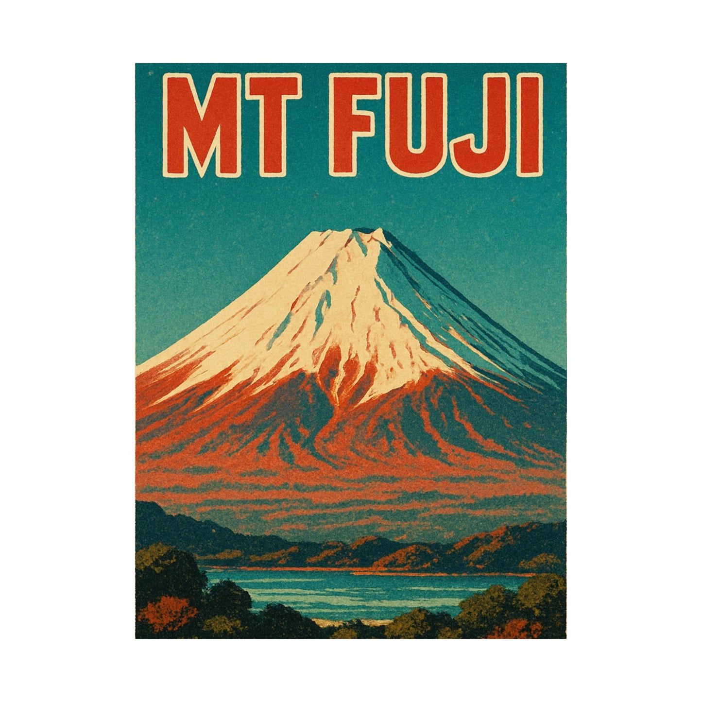 Mt Fuji Retro-animated Wall Poster