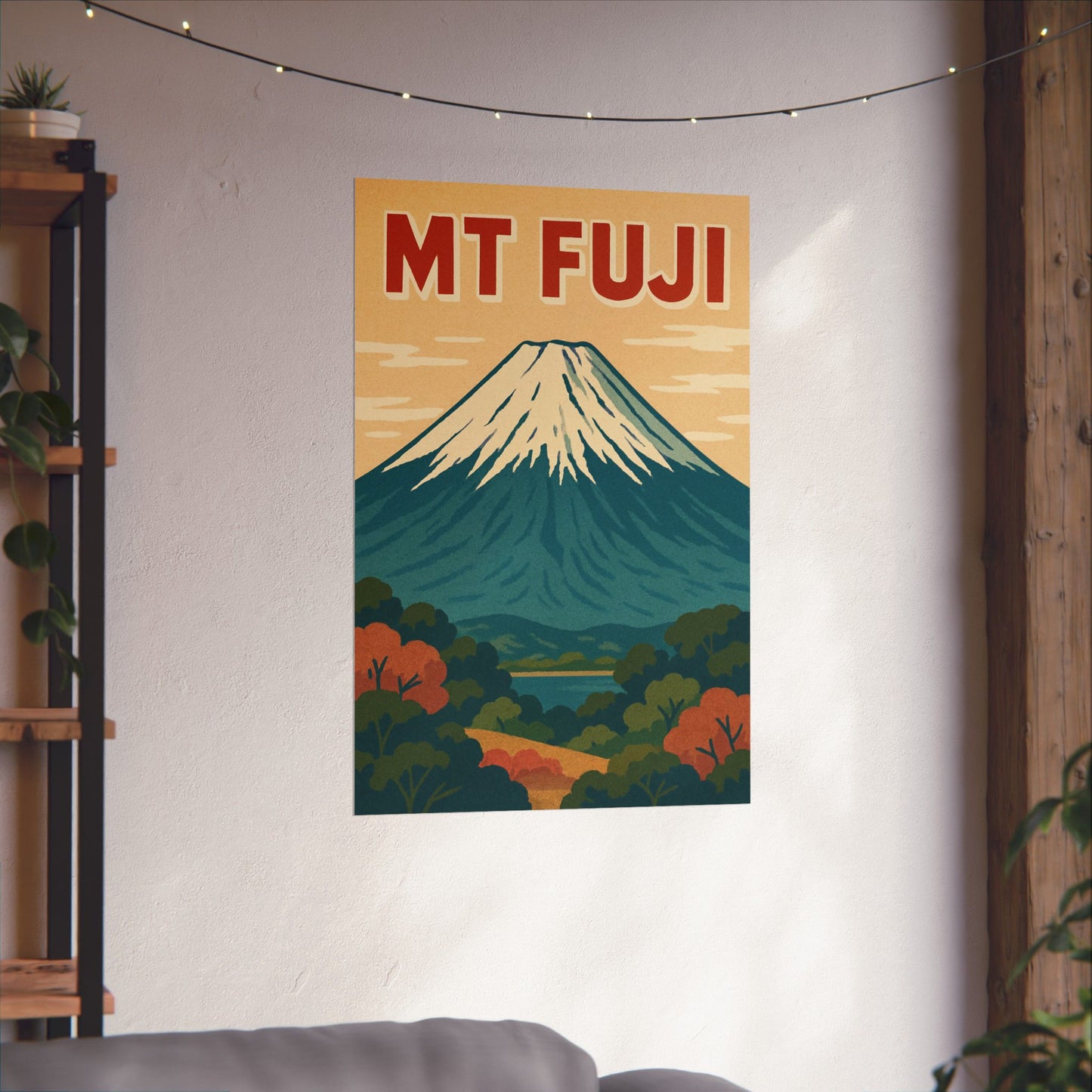Mount Fuji Retro Animated Wall Poster
