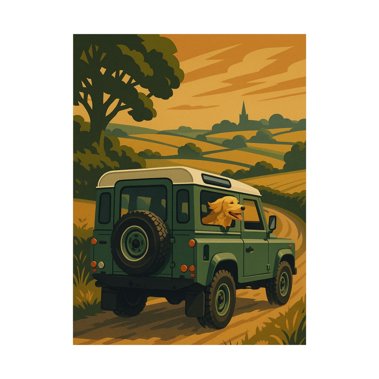 English Countryside Drive Wall Poster