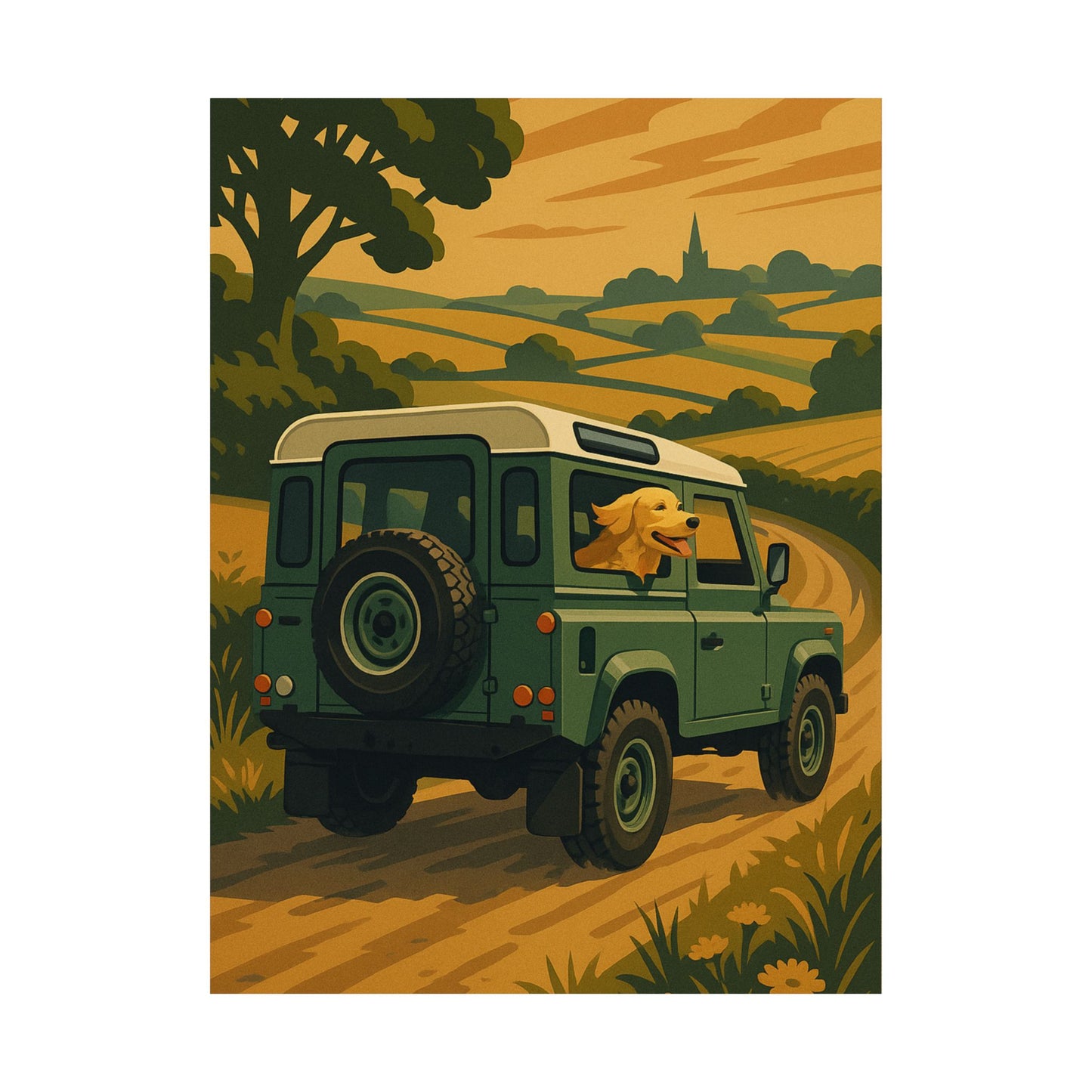 English Countryside Drive Wall Poster