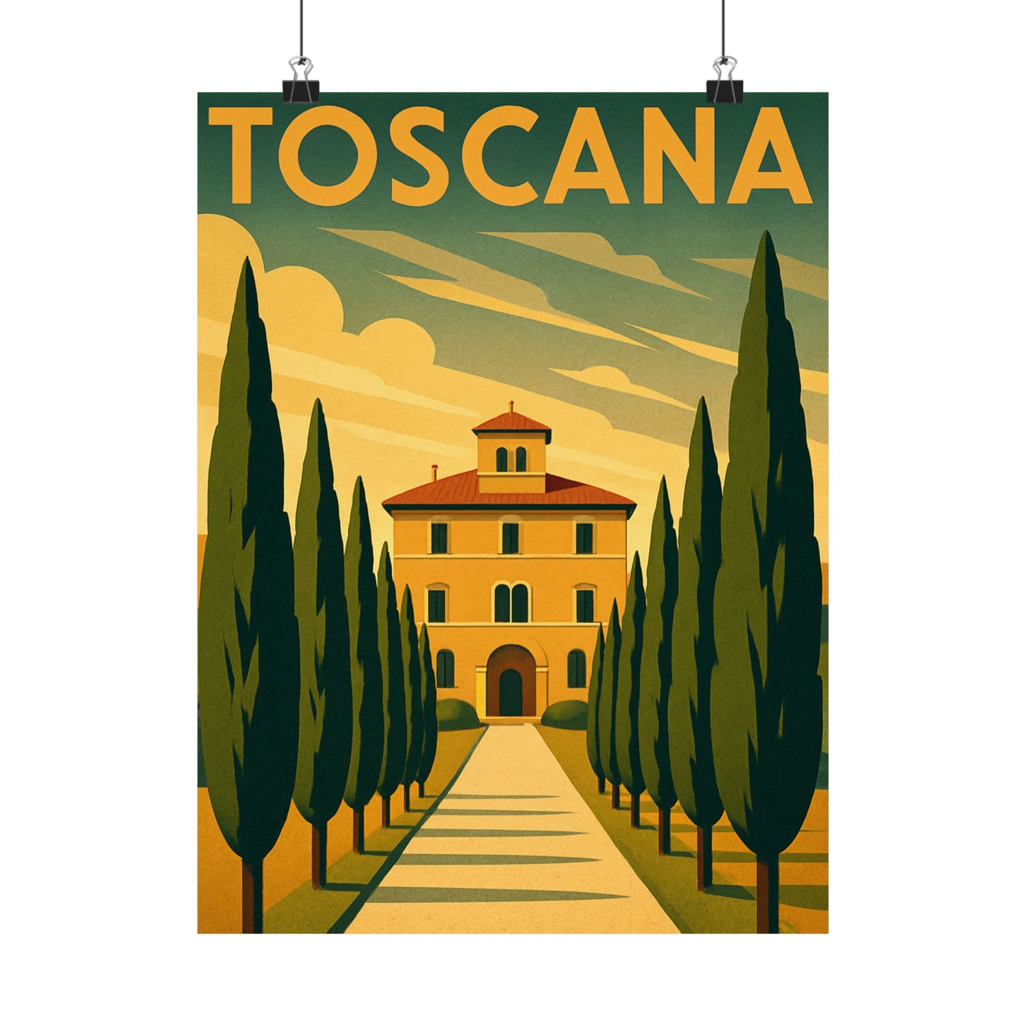 Toscana Summer Art Deco Tuscany Wall Poster