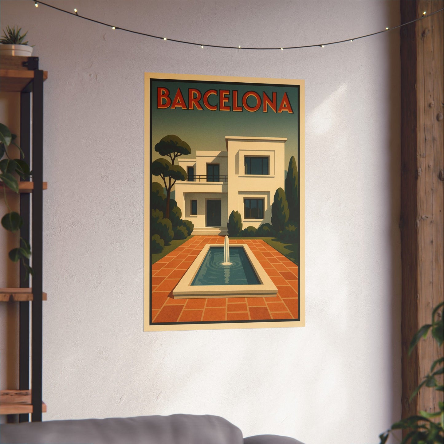 Art Deco Barcelona Villa Wall Poster