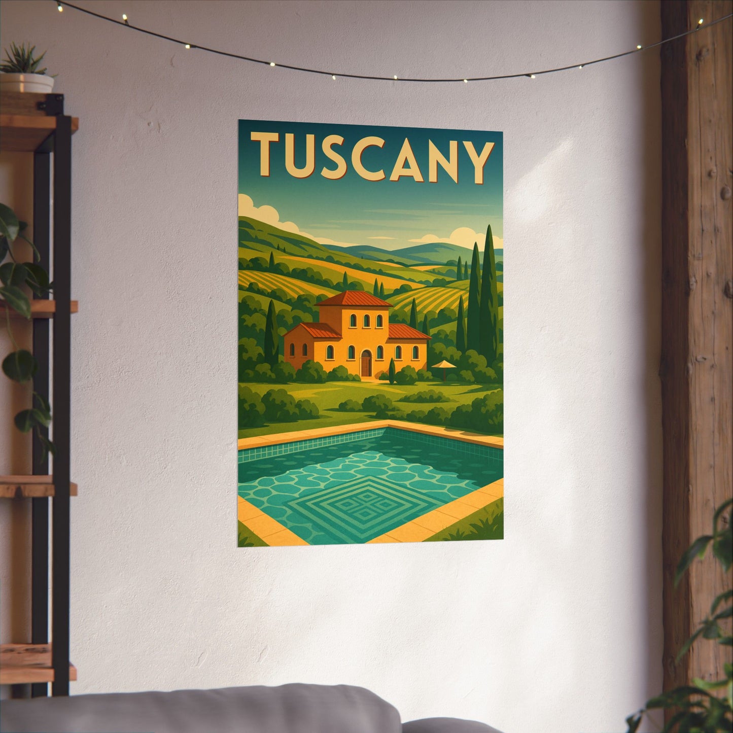 Tuscany Poolside Art Deco Tuscany Wall Poster