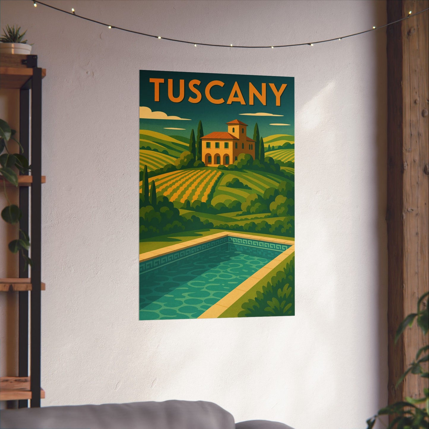 Tuscan Countryside Art Deco Tuscany Wall Poster