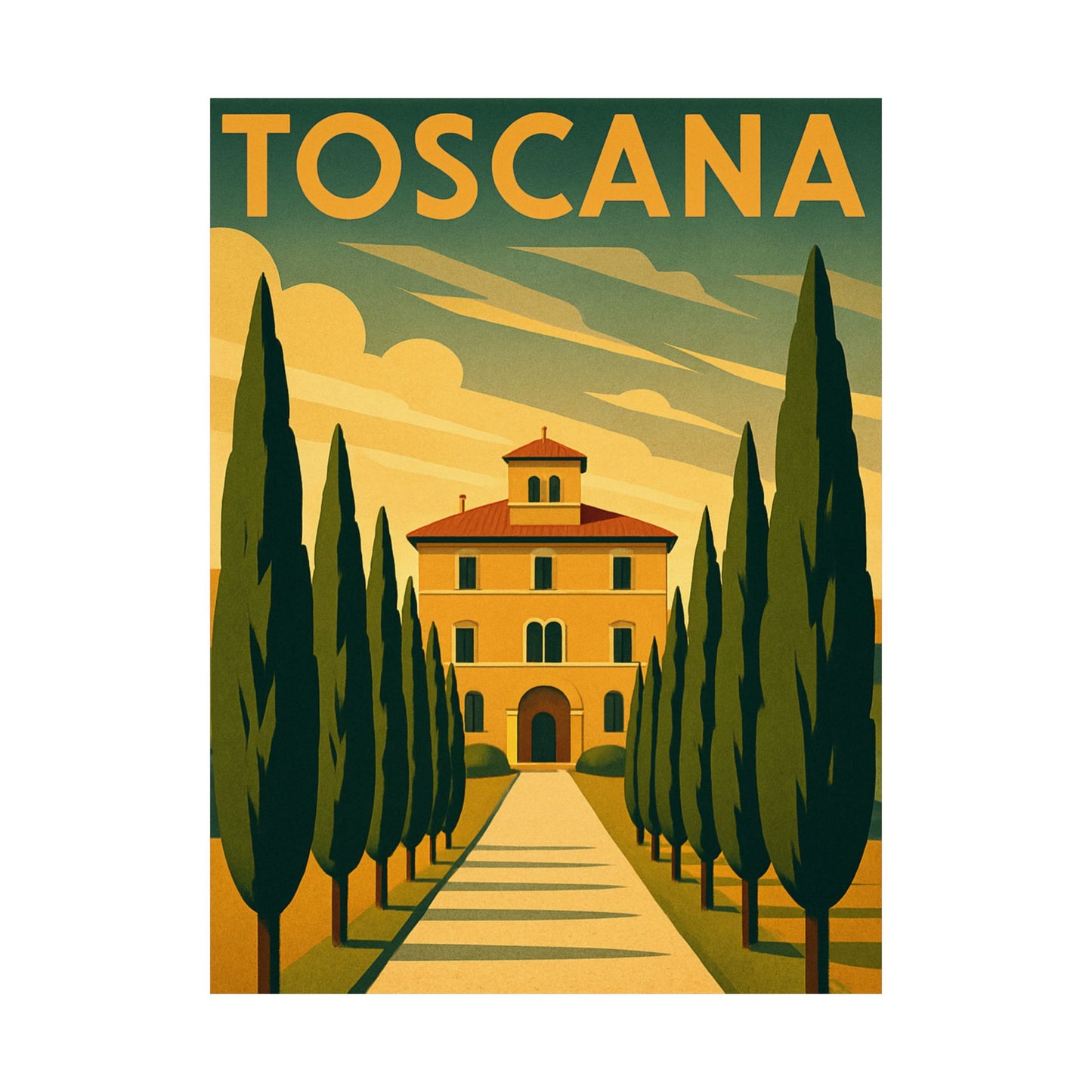 Toscana Summer Art Deco Tuscany Wall Poster