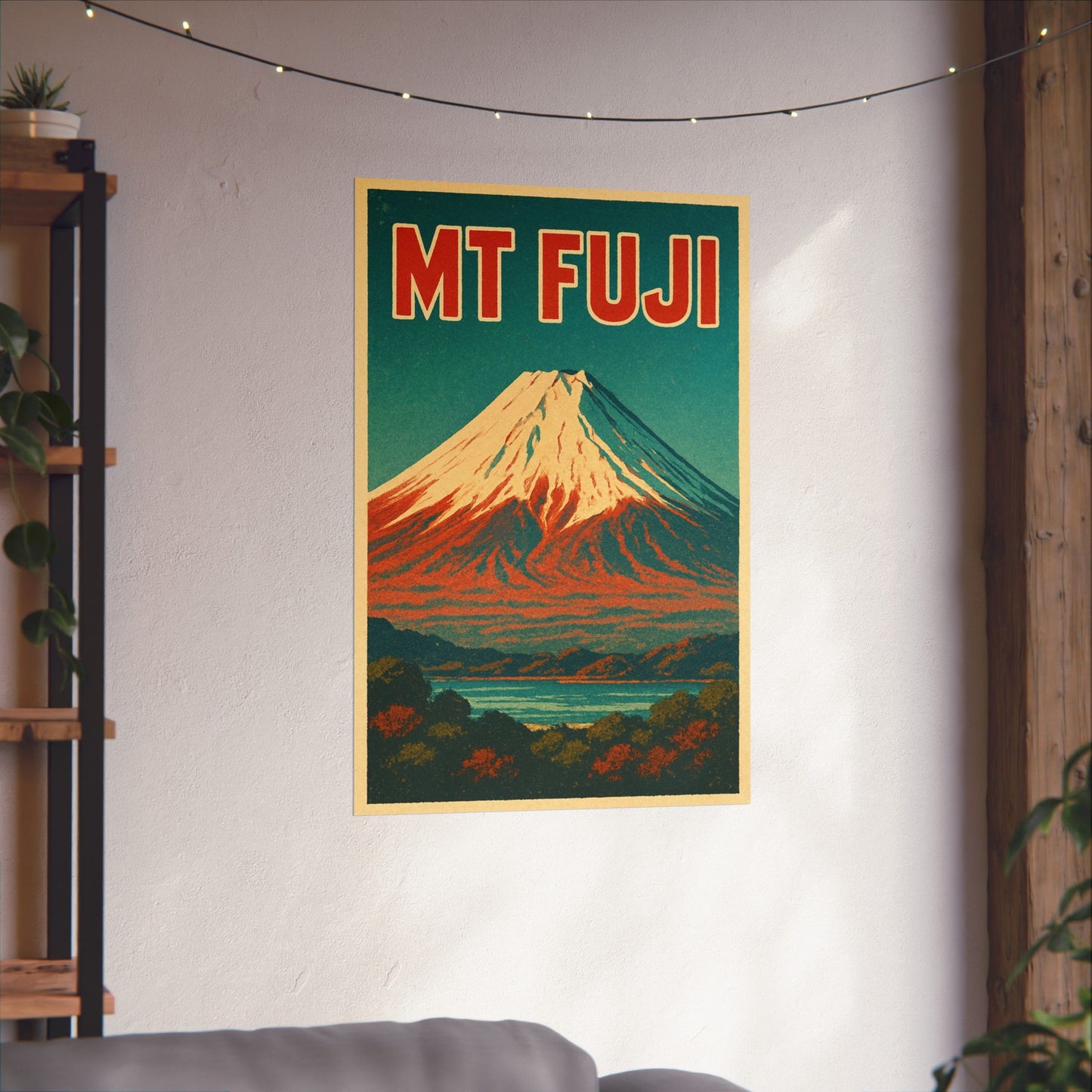 Mt Fuji Retro-animated Wall Poster