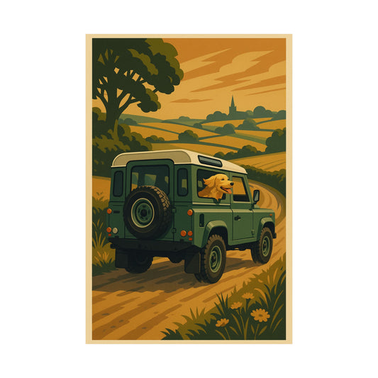 English Countryside Drive Wall Poster