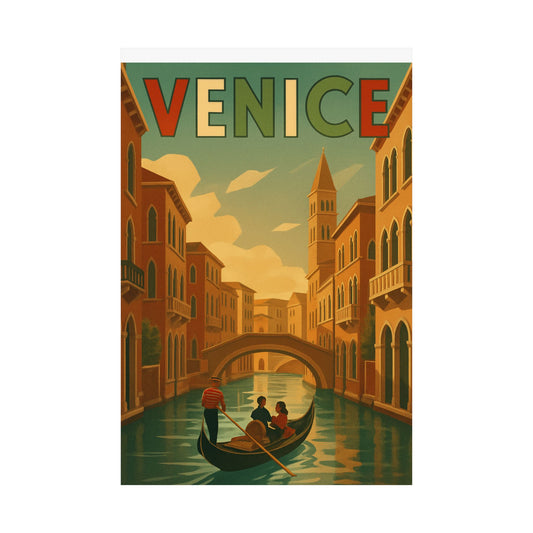 Glamorous Historical Canals of Venice Art Deco Wall Poster