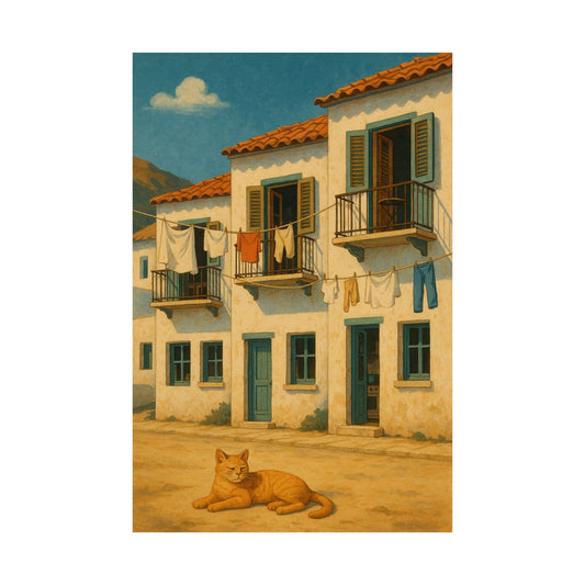 Lazy Afternoon - Animated Greek Village Wall Poster