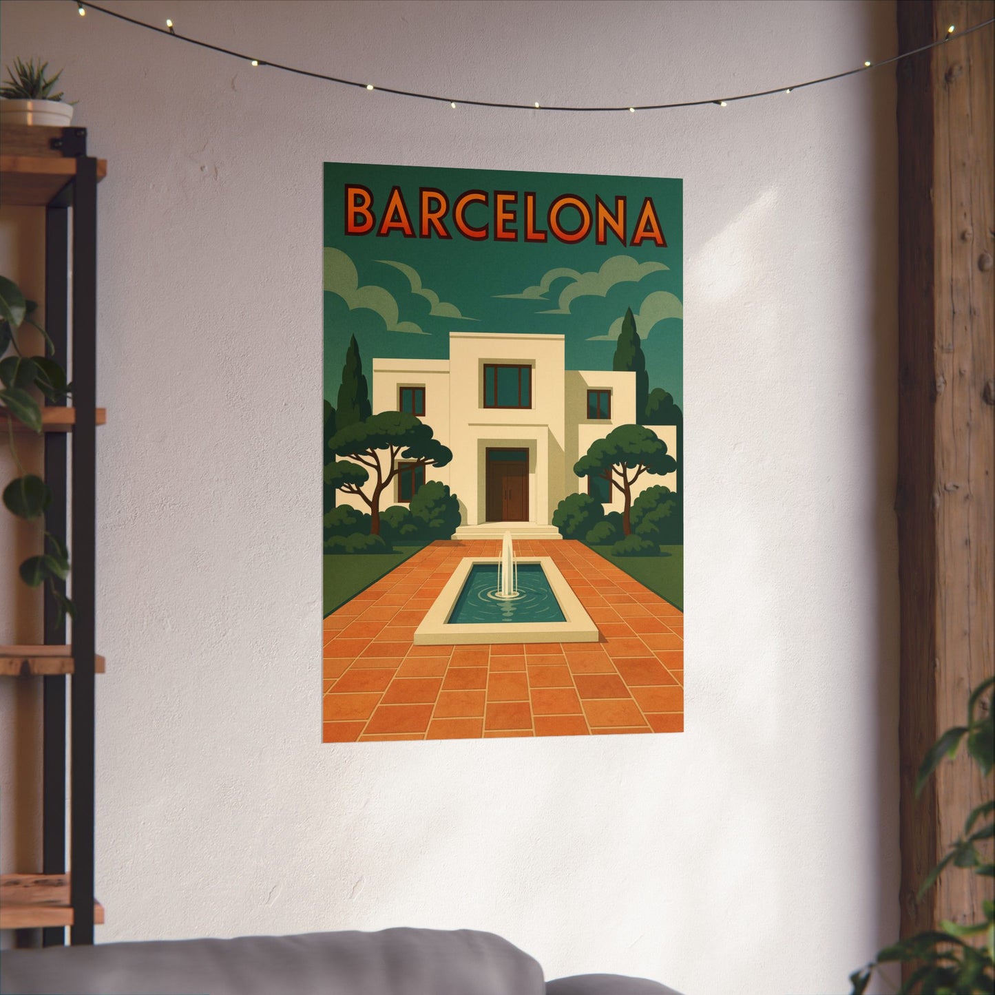 Barcelona Art Deco Villa Animated Wall Poster