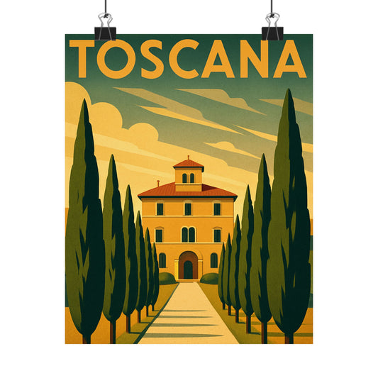Toscana Summer Art Deco Tuscany Wall Poster