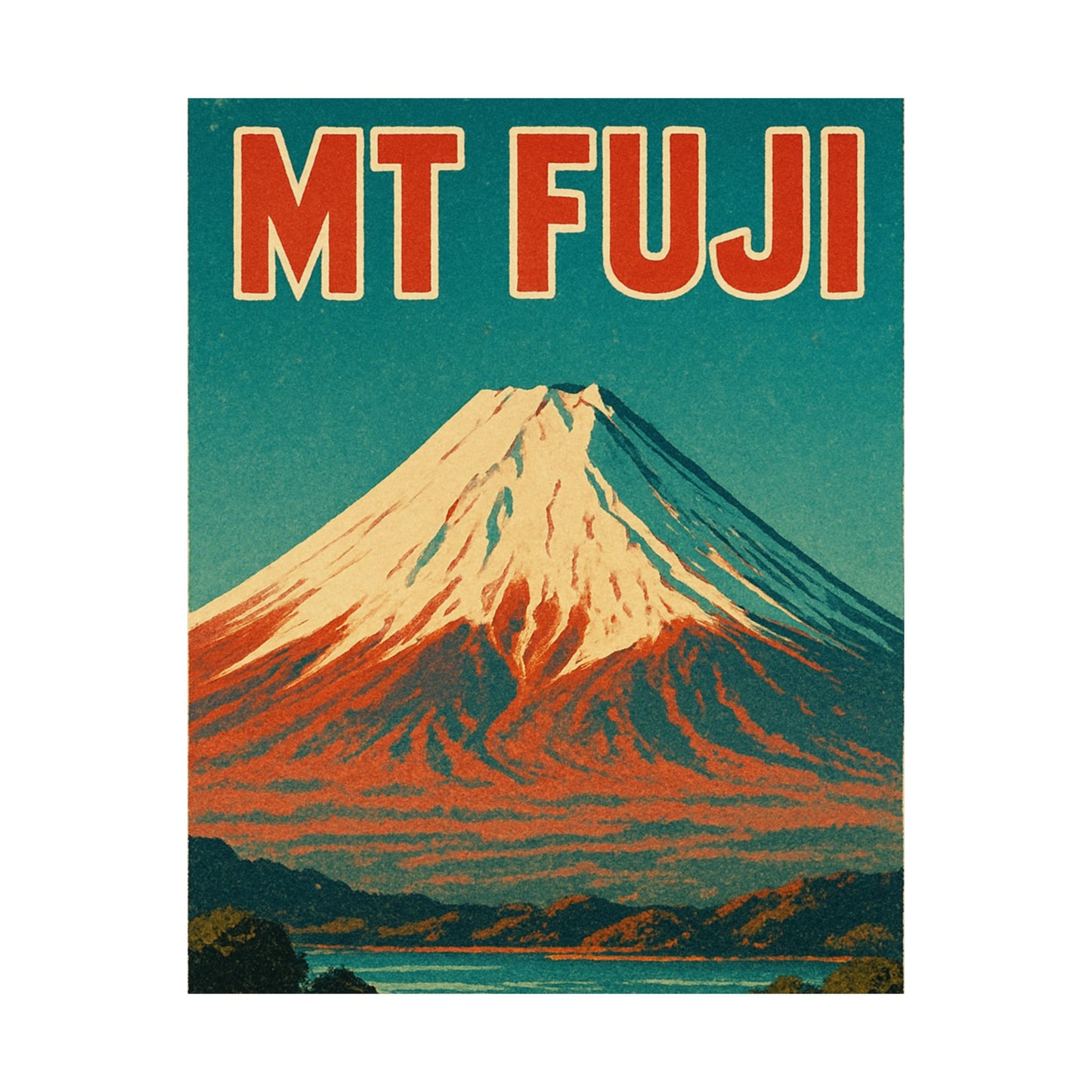Mt Fuji Retro-animated Wall Poster