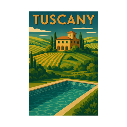 Tuscan Countryside Art Deco Tuscany Wall Poster