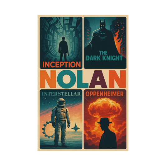 Nolan Retro - Animated Christopher Nolan Movie Wall Poster