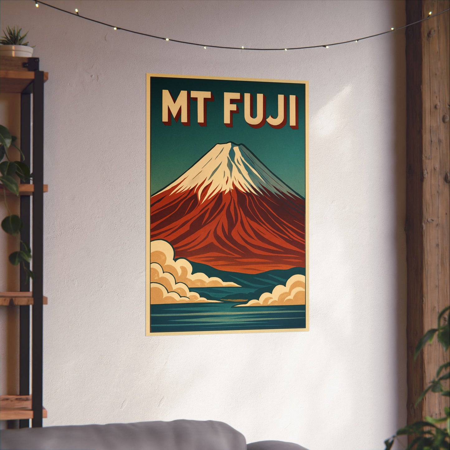 Mt. Fuji Vintage Art Deco Style Wall Poster