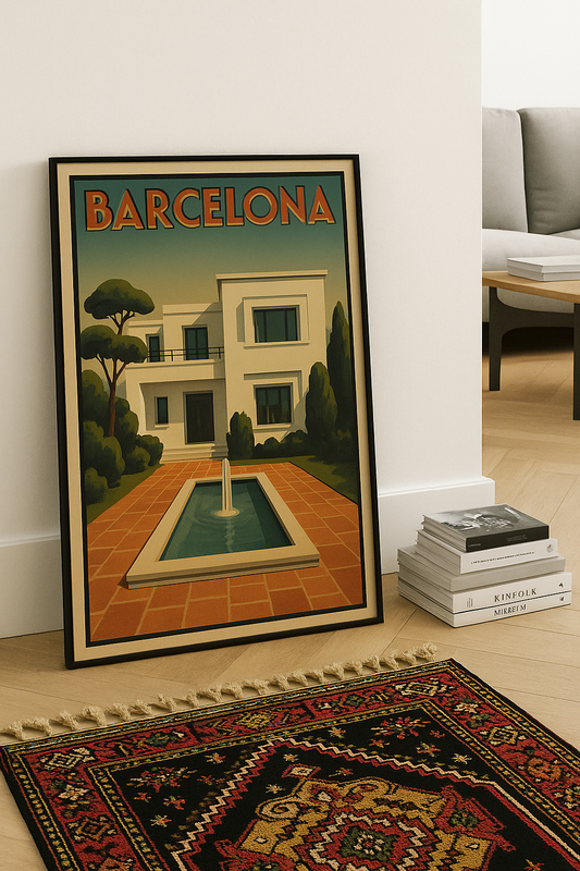 Art Deco Barcelona Villa Wall Poster
