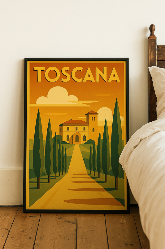 Toscana Travel Art Deco Tuscany Wall Poster