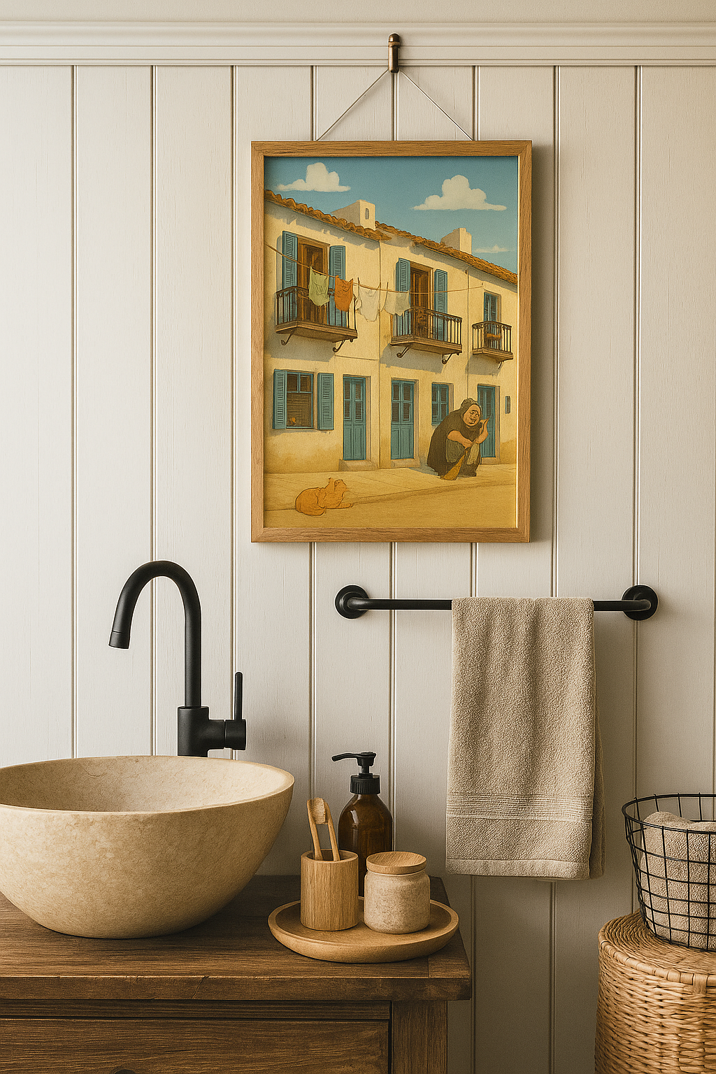Greek Village Animated Wall Poster