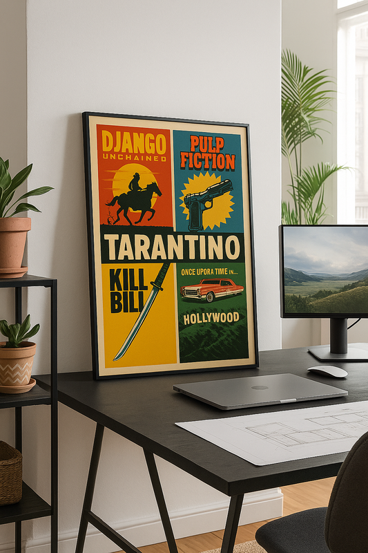 Tarantino Movies Retro Animated Wall Poster