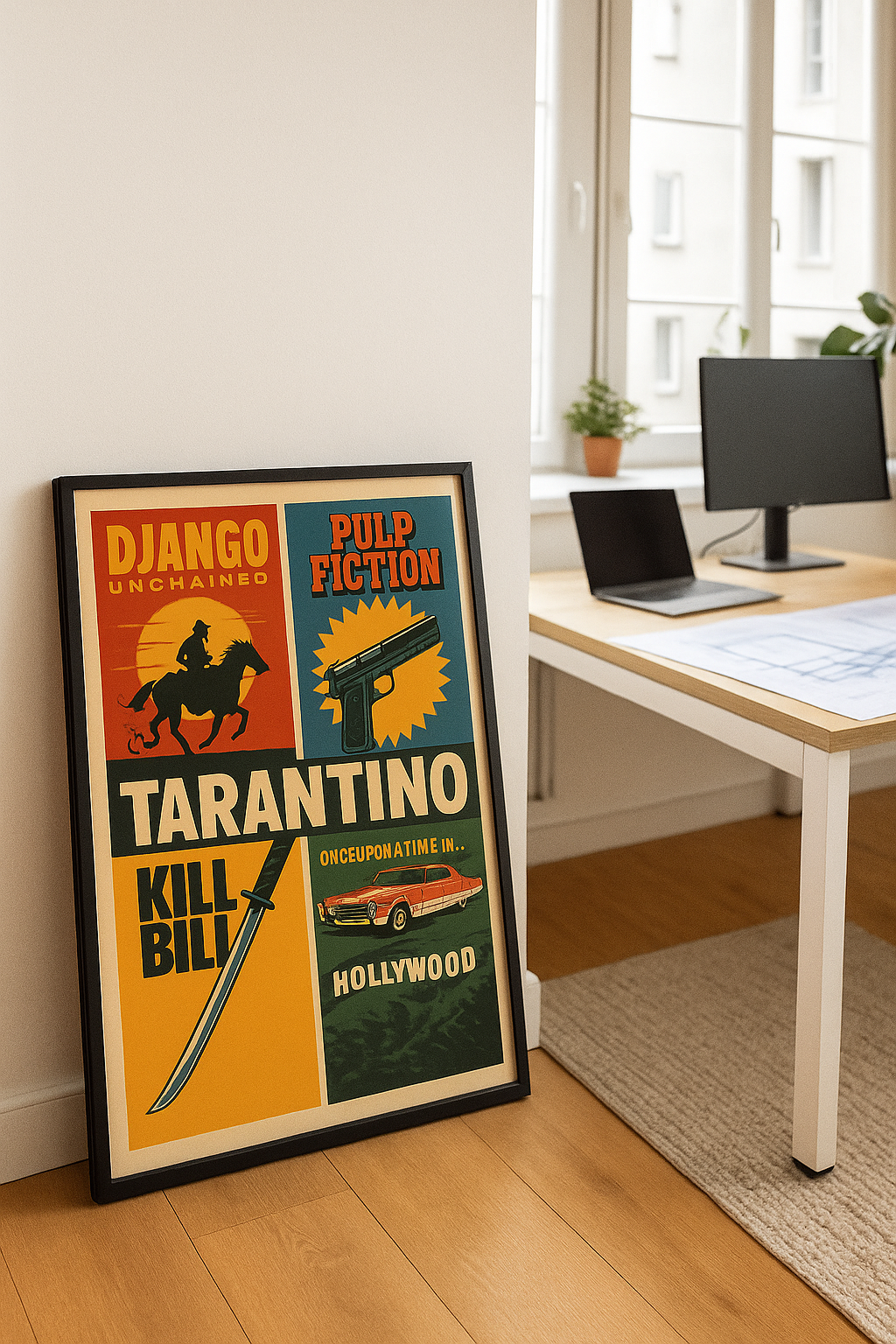 Tarantino Movies Retro Animated Wall Poster