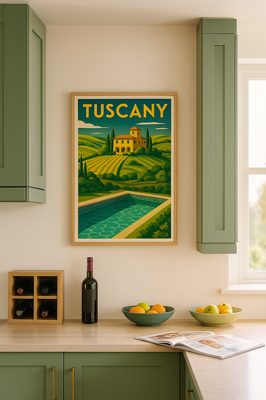 Tuscan Countryside Art Deco Tuscany Wall Poster