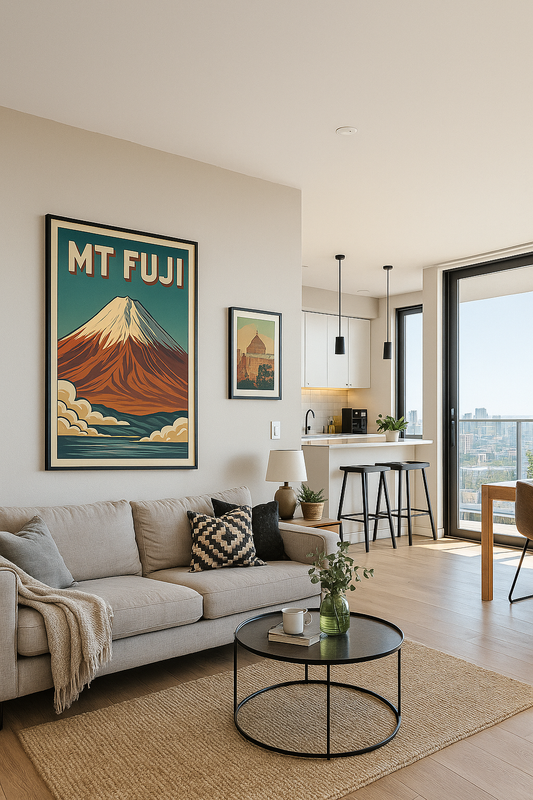 Mt. Fuji Vintage Art Deco Style Wall Poster