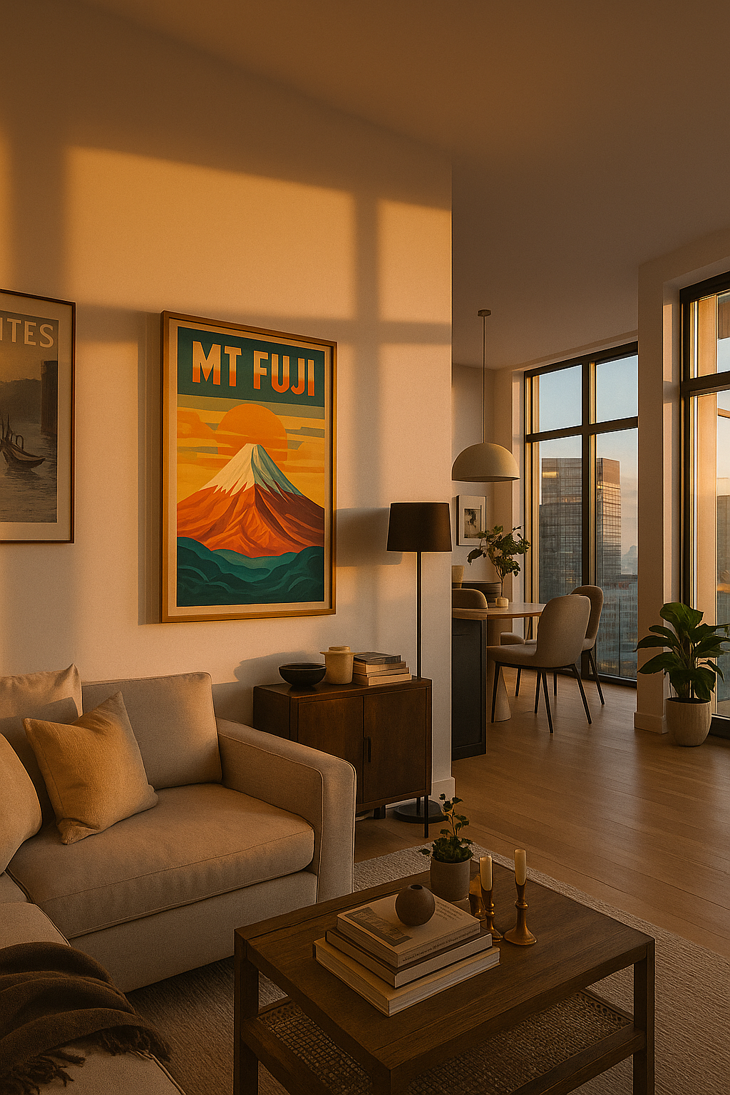 Mt. Fuji Retro Art Deco Wall Poster