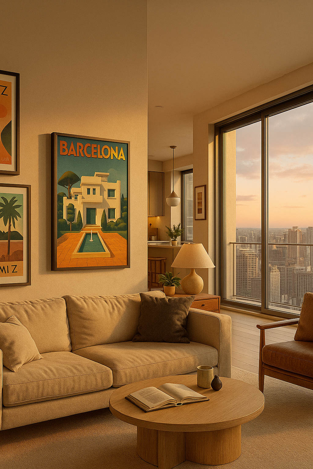 Barcelona Villa Art Deco Animated Wall Poster