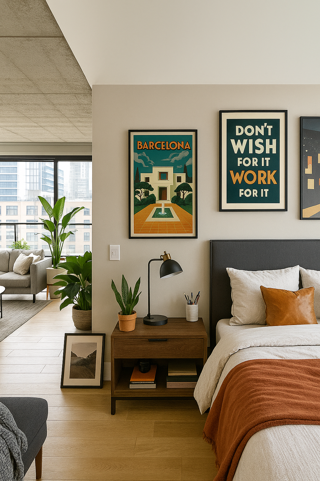 Barcelona Art Deco Villa Animated Wall Poster