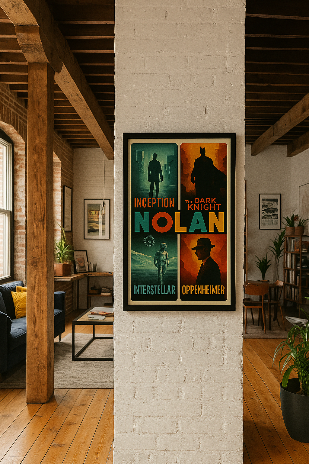 Nolan - Retro Christopher Nolan Movie Wall Poster