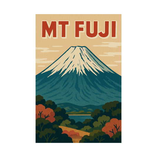 Mount Fuji Retro Animated Wall Poster