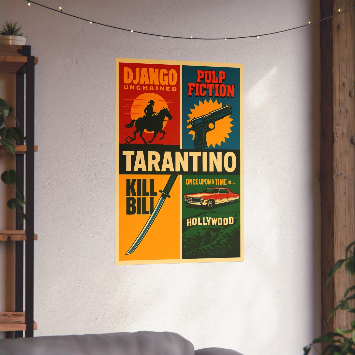 Tarantino Movies Retro Animated Wall Poster